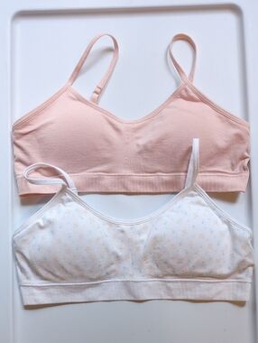 New: 2 Art Class Bralettes, Girls XL Bras, Removable Pads, Raceback, Stretchy